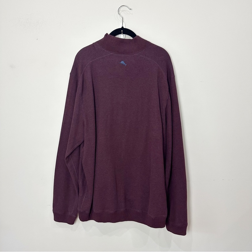 Tommy Bahama Reversible Half Zip Pullover Knit Burgandy Blue - Picture 3 of 8